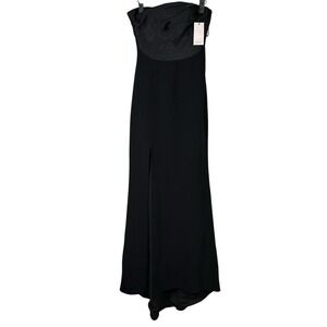 NEW Cinq a Sept Estela Side Slit Maxi Full Length Gown Dress 2 Formal Strapless